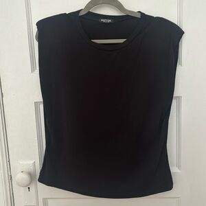 Nasty Gal size M black. Shoulder pad top. 97% cotton.